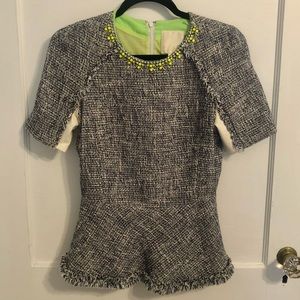 McGinn Embellished Peplum Blouse Sz 4